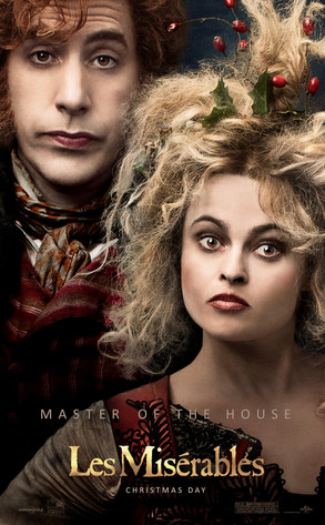 Sacha Baron Cohen, Helena Bonham Carter, Les Miserables poster Sacha Baron Cohen, Helena Bonham Carter, Les Miserables poster
